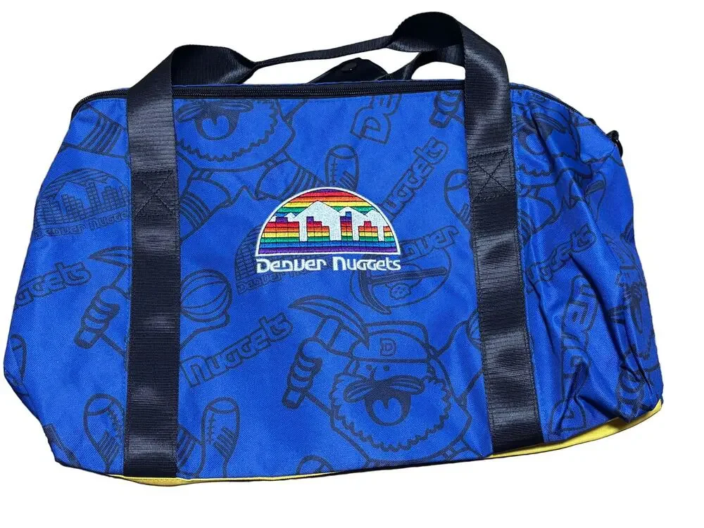 Denver Nuggets Mitchell & Ness NBA Retro Blue Gold Men’s Duffle Bag New NWOT